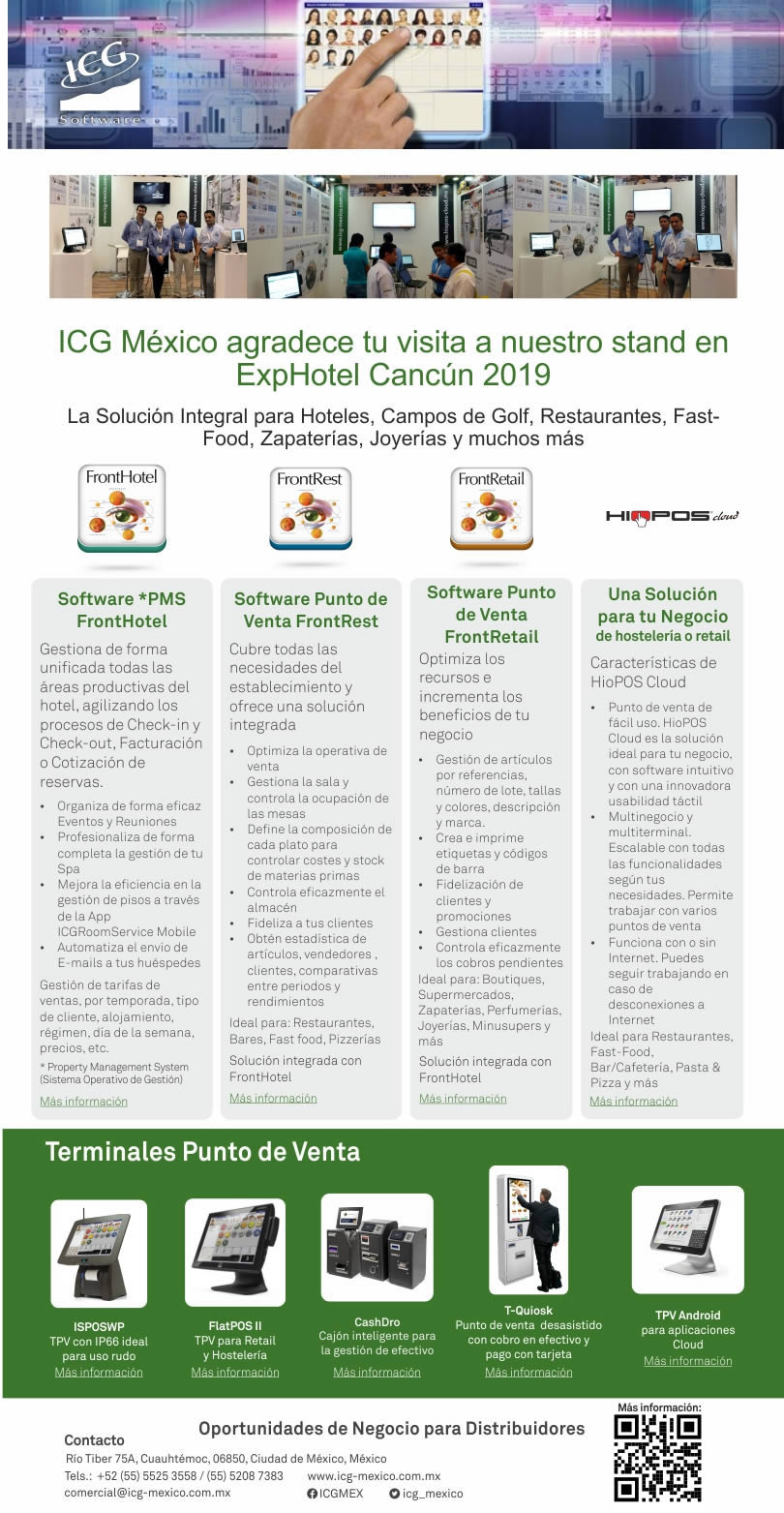 Agradecemos tu visita en ExpHotel Cancún 2019, ¡Contáctanos!